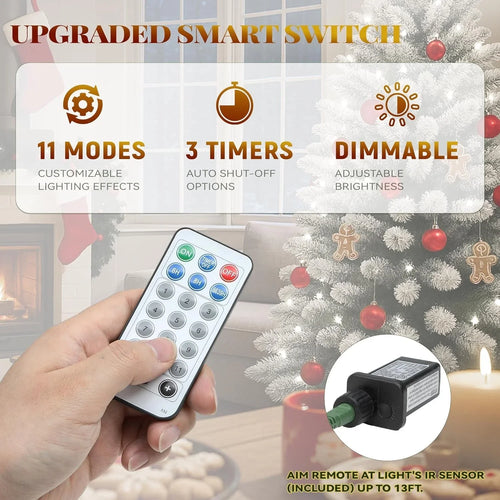 7.5ft Prelit Snow Flocked Artificial Full Christmas Tree with Remote Control