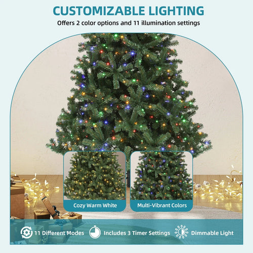 7.5ft Prelit Spruce Artificial Christmas Tree with 550 Lights &1450 Branch Tips